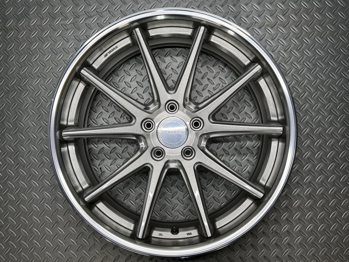 【美品】WORK GNOSIS CV201 19インチ 9J +36 5穴114.3 BRU(ブラッシュド) Dコンケイブ DEEP-RIM(Wdisk) ワーク グノーシス (24030206)拍卖