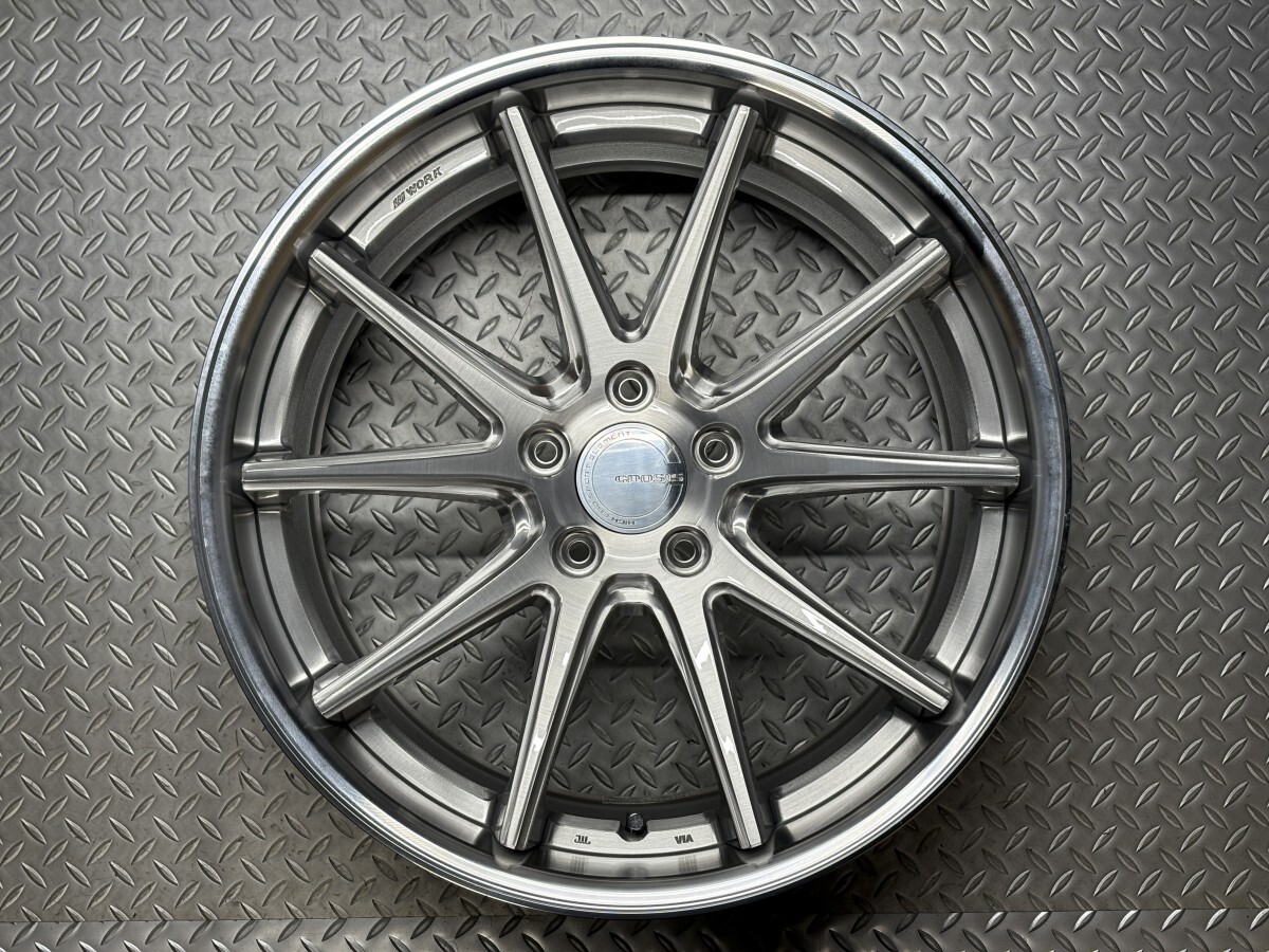 【美品】WORK GNOSIS CV201 19インチ 9J +36 5穴114.3 BRU(ブラッシュド) Dコンケイブ DEEP-RIM(Wdisk) ワーク グノーシス (25030042)拍卖