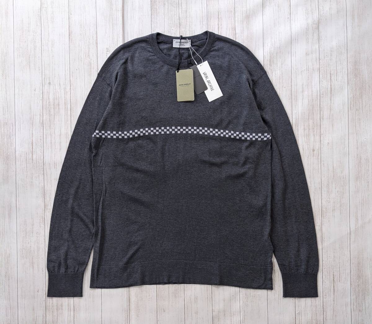 JOHN SMEDLEY×VAINL ARCHIVE/ジョンスメドレー×ヴァイナルアーカイブ/S4533/SWEATER SERIES/シーアイランドコットン/チェックニット/1619拍卖