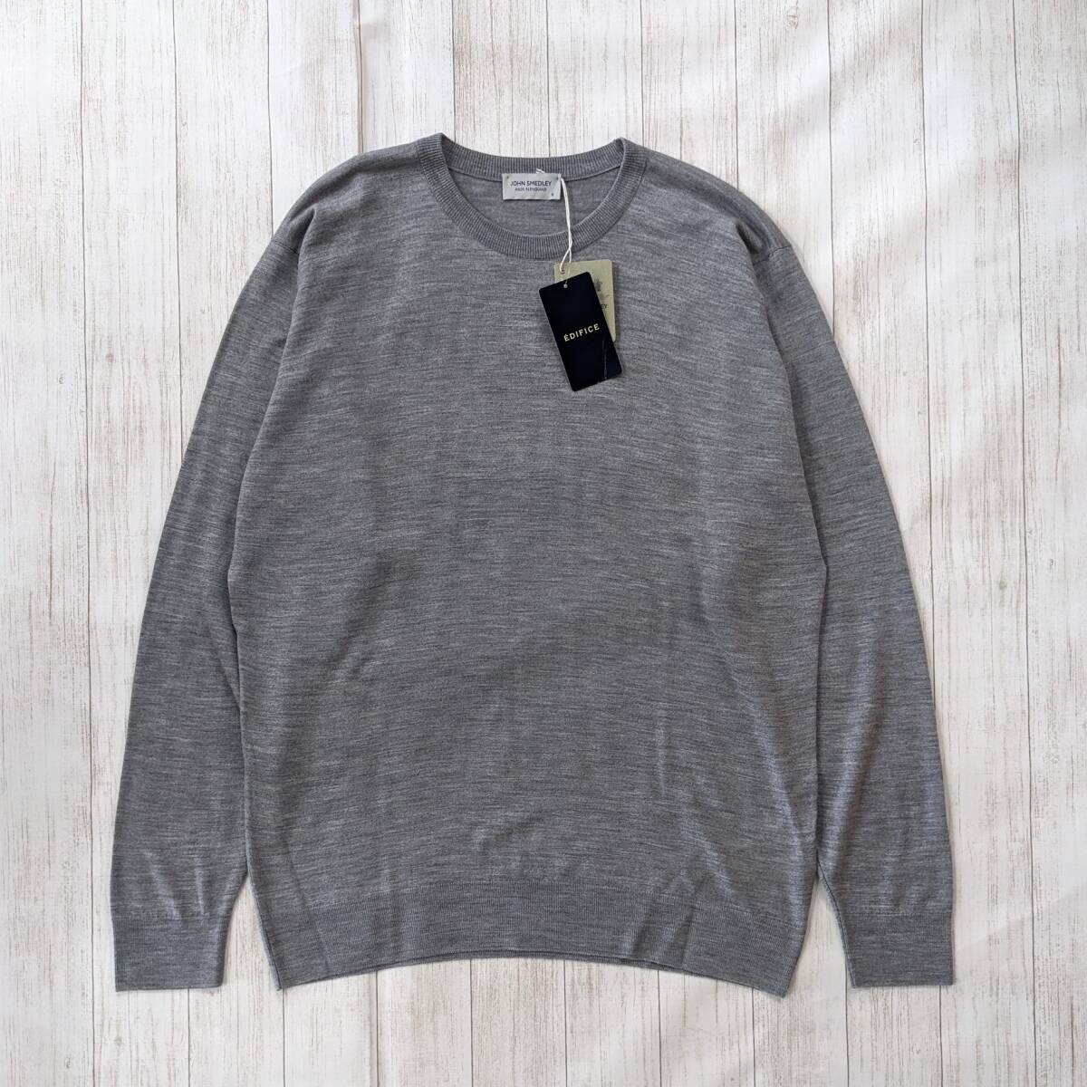 JOHN SMEDLEY×EDIFICE/ジョンスメドレー×エディフィス/新品/別注/30G EXTRAFINE MERINO WOOL CN LS/EXメリノウール/ニットセーター/1713拍卖