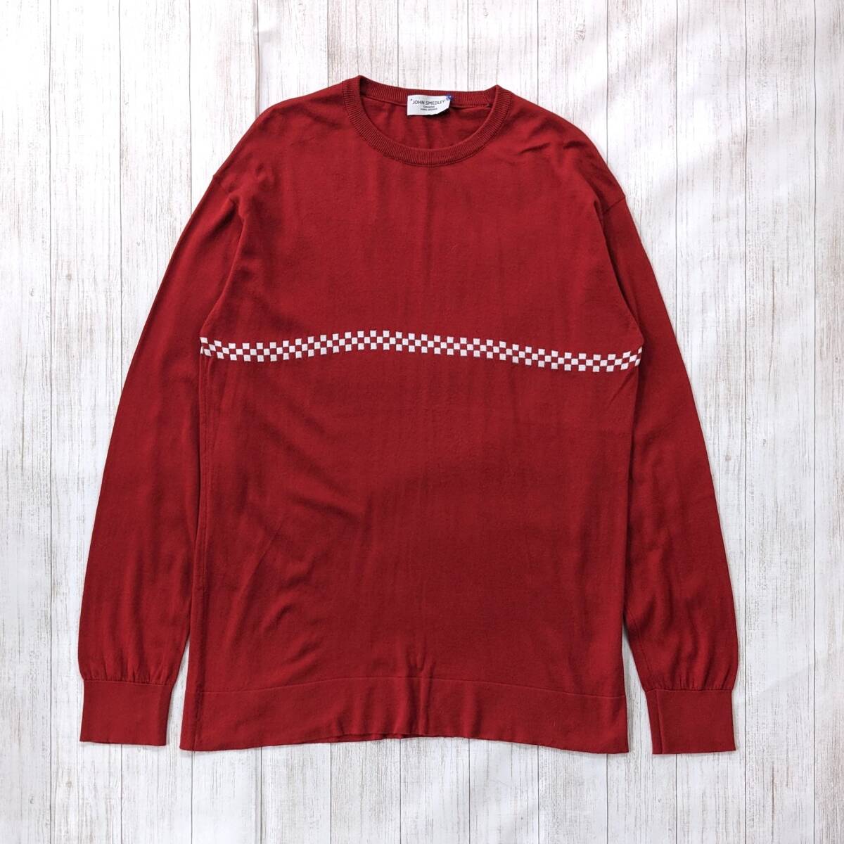 JOHN SMEDLEY×VAINL ARCHIVE/ジョンスメドレー×ヴァイナルアーカイブ/SWEATER SERIES/S4475/シーアイランドコットン/チェクニット/1618拍卖