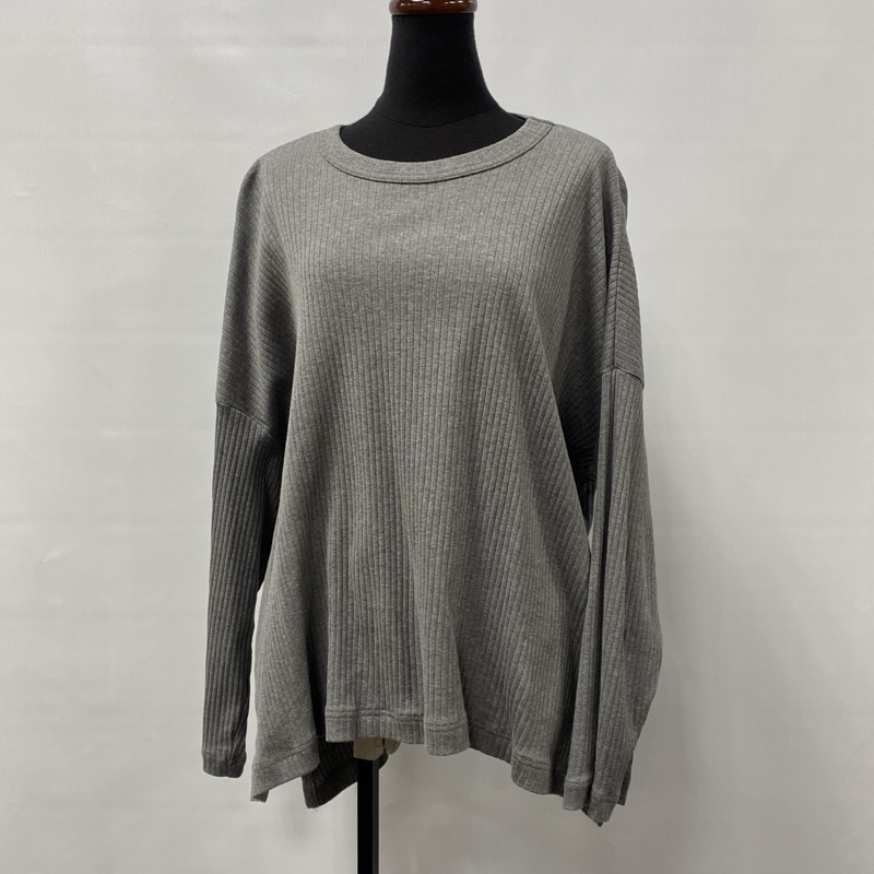 mizuiro-ind/ミズイロインド/2023年モデル/クルーネック/ワイドプルオーバーカットソー/サイドスリット/オーバーサイズ/ゆったりシルエット拍卖
