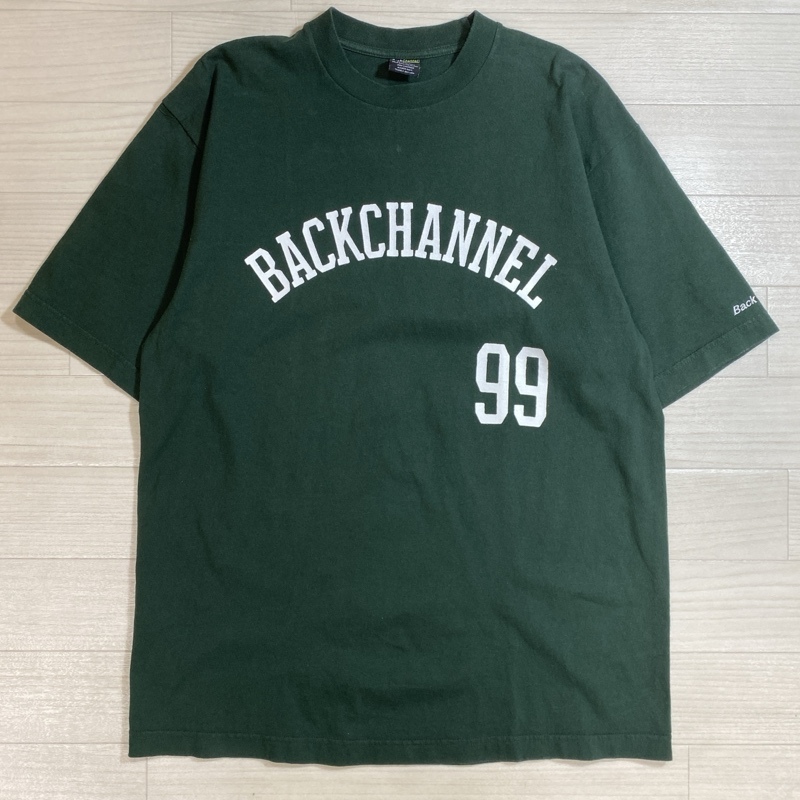 Back Channel/バックチャンネル/COLLEDGE LOGO T/カレッジロゴTシャツ/ロゴプリント/袖オフィシャルロゴ刺繍/クルーネック/グリーン/L拍卖