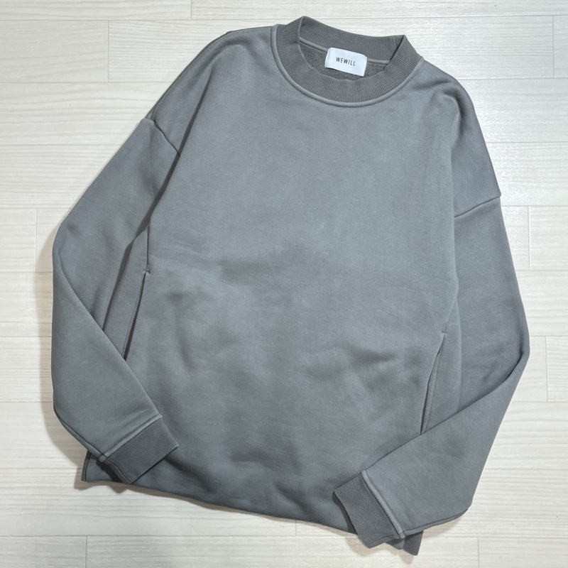 WEWILL/ウィーウィル/オーバーサイズ クルーネックスウェット/W-007-8006/トレーナー/サイドポケット付/バックショルダータックデザイン拍卖
