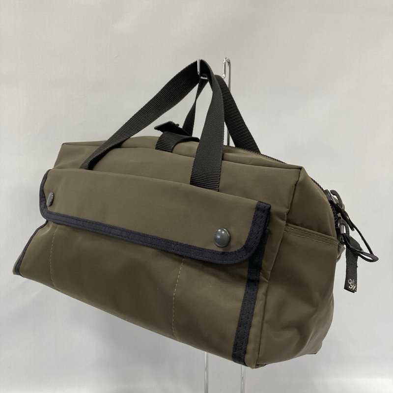 NEIGHBORHOOD×PORTER/ネイバーフッド×ポーター/スクエアボストンバッグ/サイドフラップポケット/ギアバッグ/ペグバッグ/バックル付き拍卖