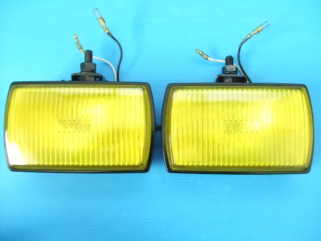 当時物 極上品 PIAA40角型フォグランプ H3バルブ 旧車 昭和 ピア イニシャルD ハチロク AE86 AE85 トレノ レビン 角形 イエローレンズ sub5拍卖
