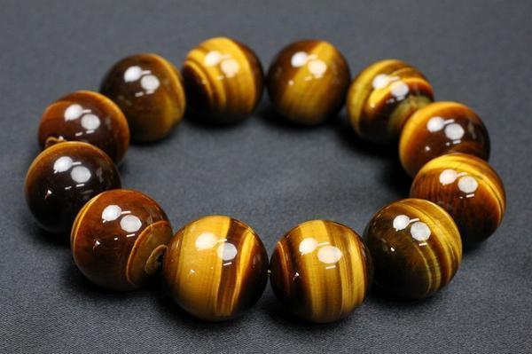 極太20mm■タイガーアイ虎目石数珠ブレスレット金運上昇新品即決拍卖