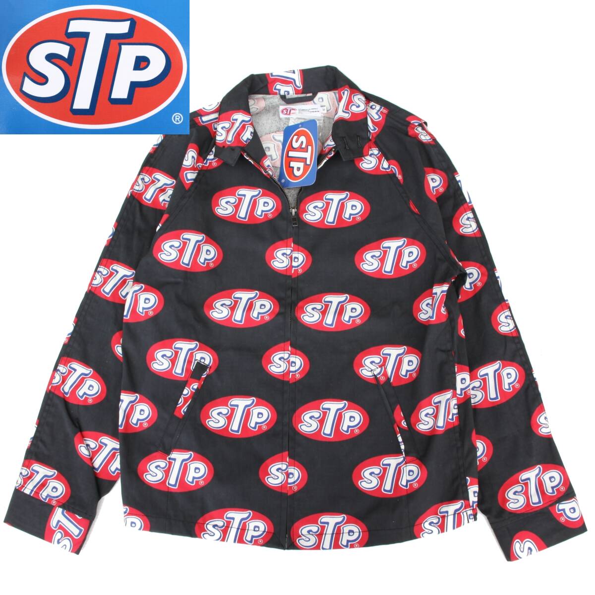 (51624)未使用STP総柄ロゴ オリジナルコットンジャケットSTP-0012 M (レーシングジャケット スイングトップ 世田谷ベース ヴィンテージ)拍卖