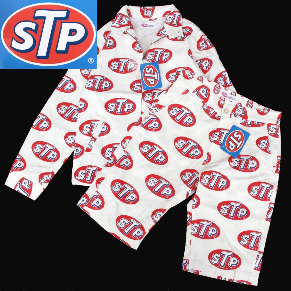 (51625)未使用STP総柄オリジナルコットンジャケットSTP-0012ハーフパンツSTP-0016 M (スイングトップ セットアップ 上下 世田谷ベース)拍卖