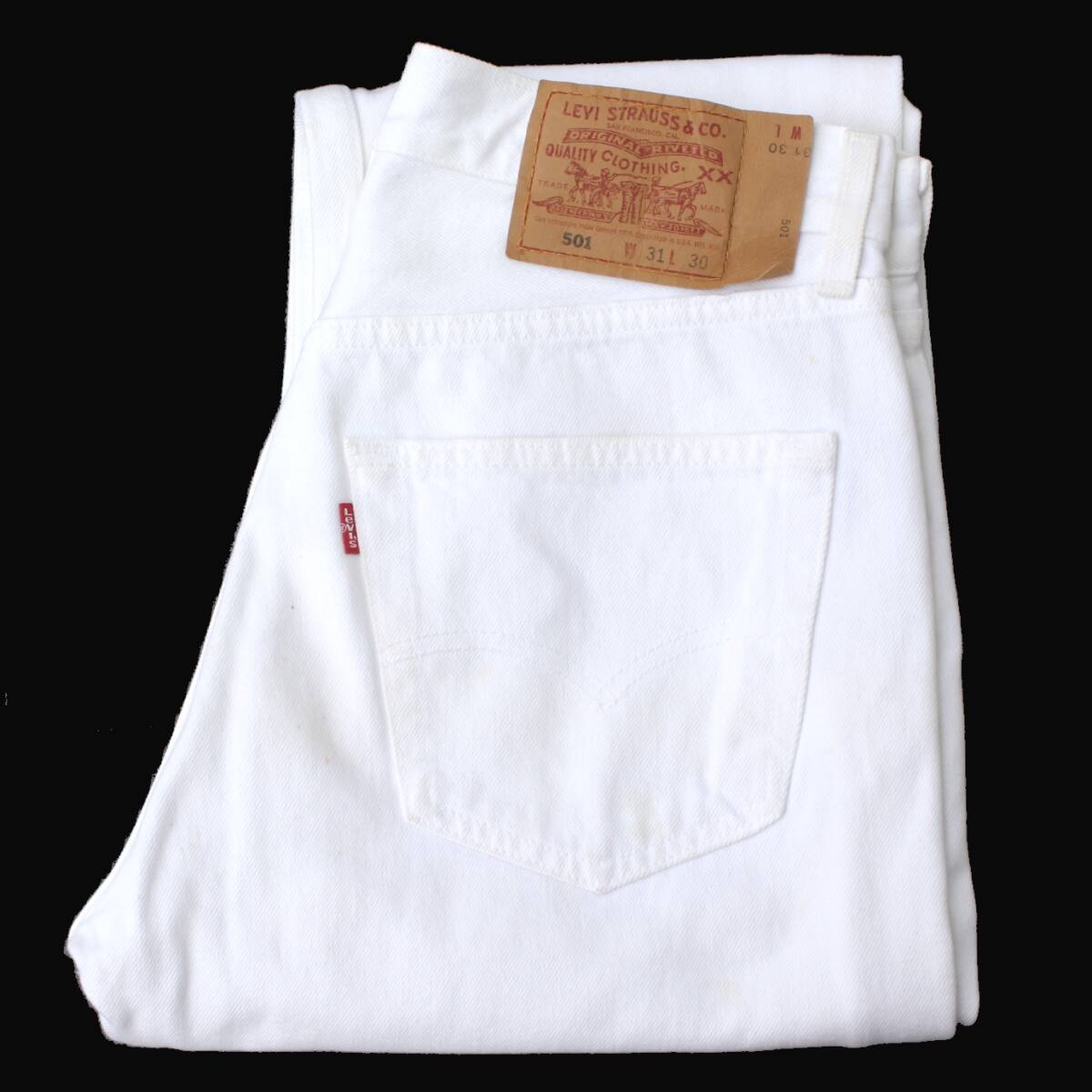 (44711)97年製 90s MADE IN USA LEVISリーバイス501-0651レギュラー ホワイト ジーンズW31(アメリカ米国製ヴィンテージ白オフホワイト501XX拍卖