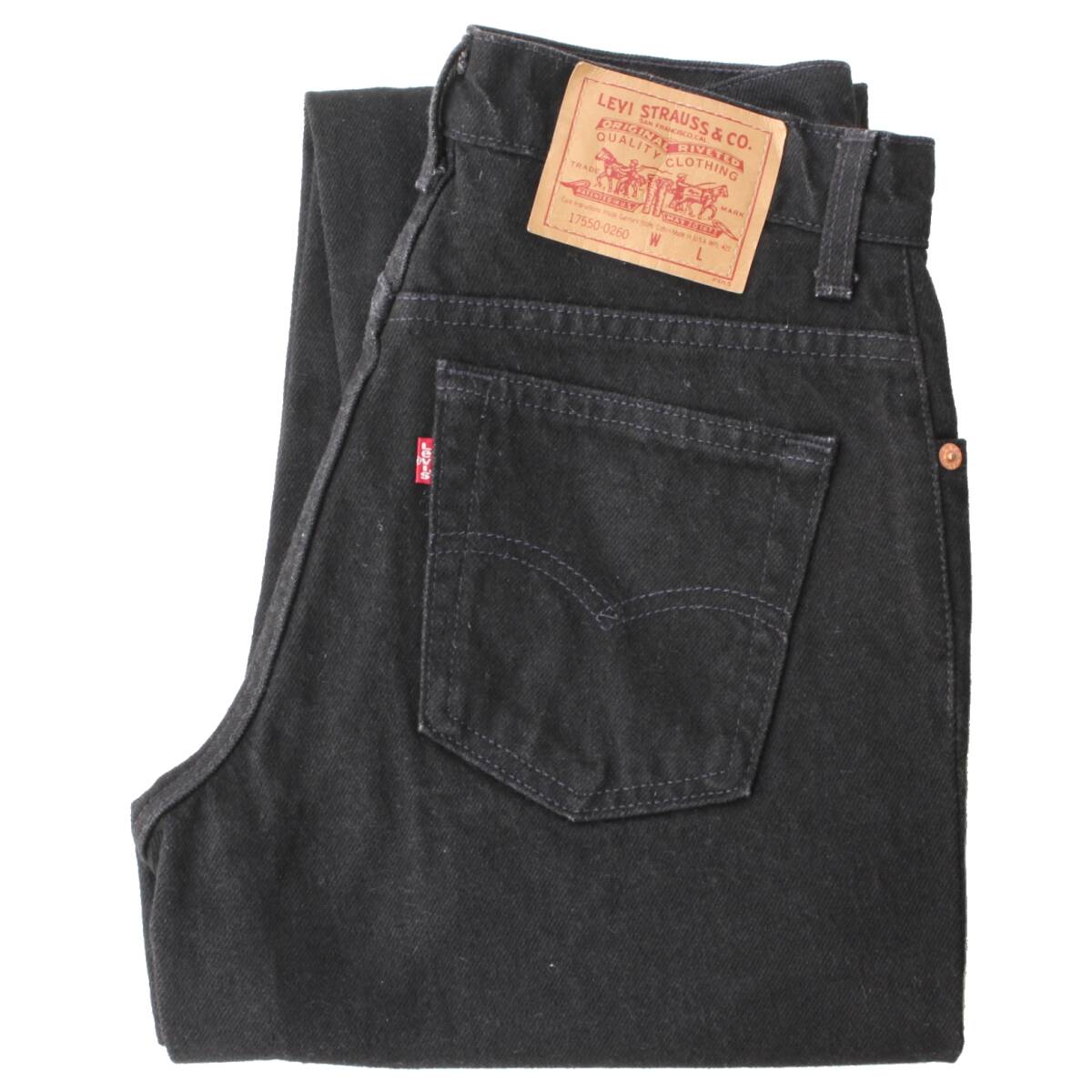 (51705)極上美品93年製90sLEVISリーバイス17550-0260レギュラー ブラック ジーンズ (USAアメリカ米国製ヴィンテージ後染めレディース501黒)拍卖