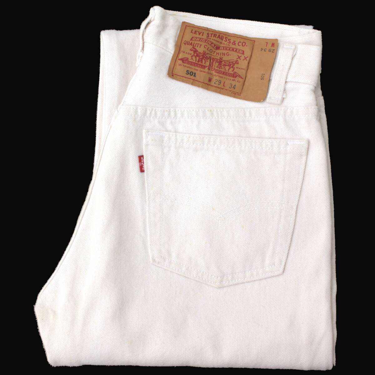 (33711)美品93年製MADE IN USA LEVISリーバイス501-0651ホワイト ジーンズW29 (アメリカ米国製ヴィンテージ スモールe白 生成 501XX))拍卖