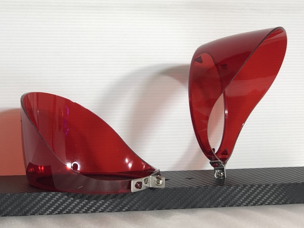 ★送料一律 樹脂製 ミラー バイザー レッド 赤 UP5001-2 2個set 検)cm mm in インチ4 4.5 10 ロッキー ブルー ナポレオン拍卖
