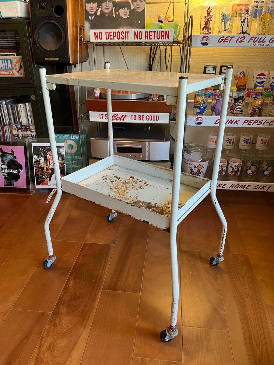 ヴィンテージ メタルラック シェルフ 棚 什器 雰囲気抜群 足 脚 当時物拍卖