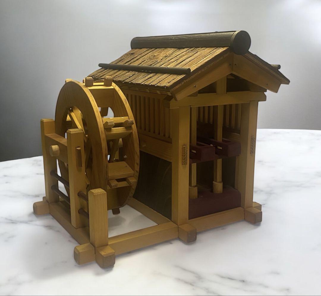 水車小屋のミニチュア ドールハウス 民芸玩具 置物 28×31×28センチ拍卖