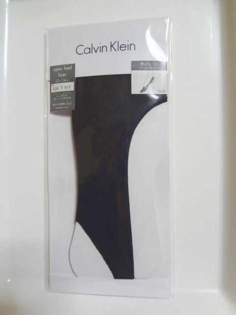 新品 Calvin Klein カルバン・クライン open heel liner 脱げにくいフットカバー パンプスソックス カバーソックス 23~24cm ブラック 黒拍卖