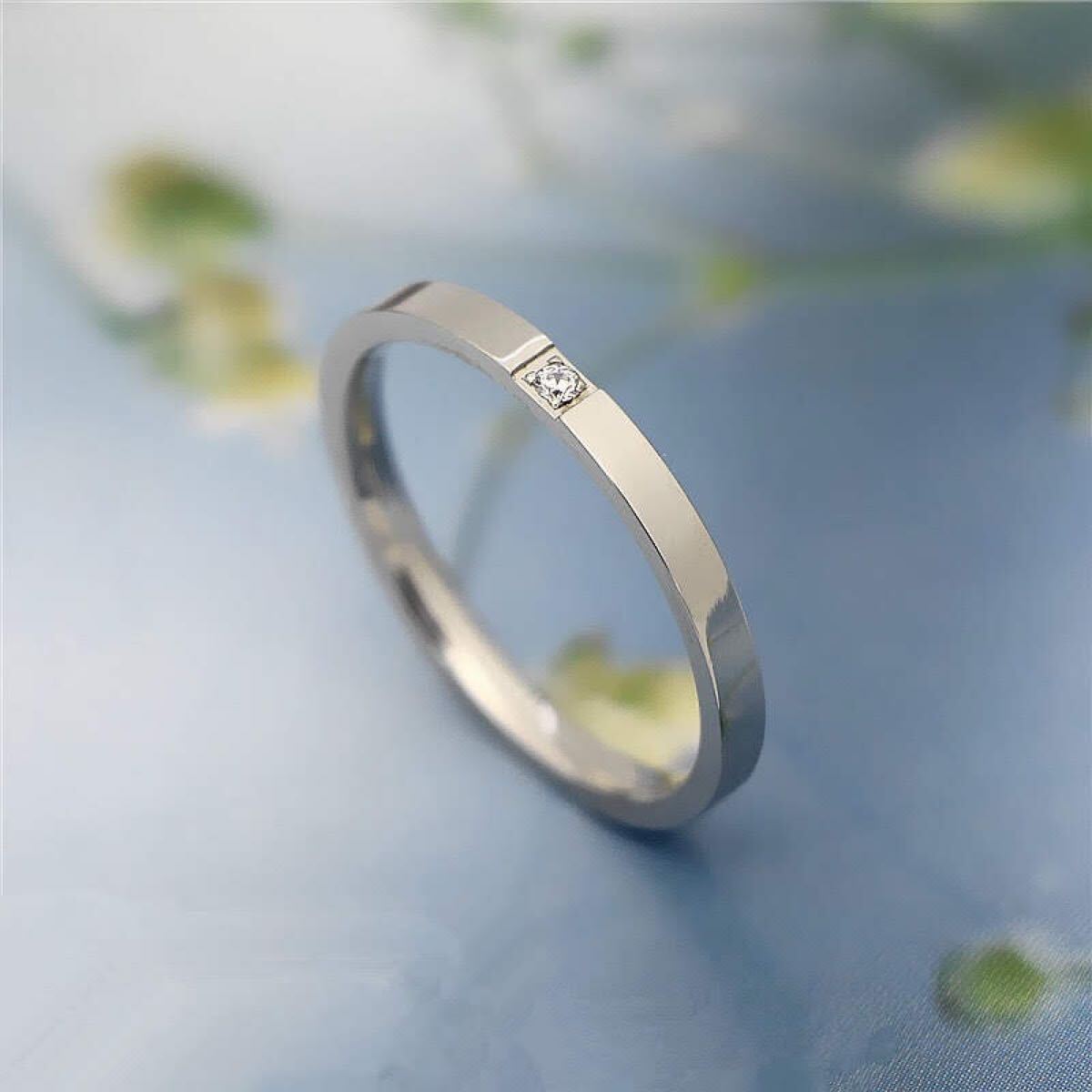 ステンレスリング 角一粒 指輪 ピンキーリング ステンレス指輪 レディースリング リング サージカルステンレス つけっぱなしOK拍卖