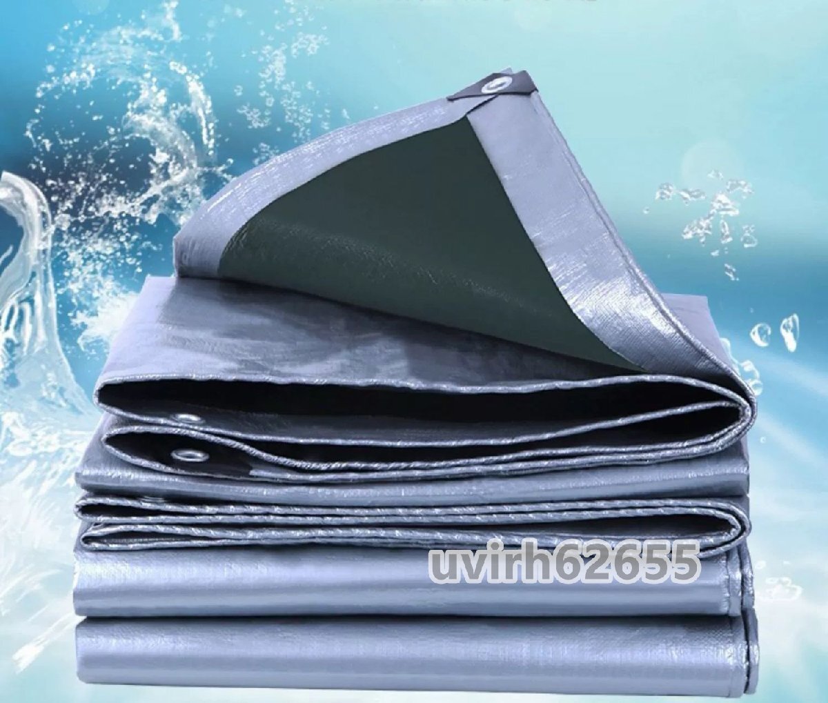 万能防水シート 超厚手 耐水 UVシート ・ゲリラ豪雨対策 水害対策 カバー 庭 屋根 保護 (4.8m×5.8m シルバー)拍卖