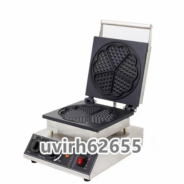 人気推薦 電気 ハート形 ベルギーワッフル ホットスナックメーカー 5個焼き 単相 110V 厨房/業務/店舗拍卖