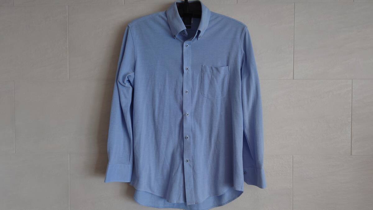 〔未着用品〕BRICK HOUSE by Tokyo Shirts メンズLL 長袖ニットシャツ ブルー拍卖