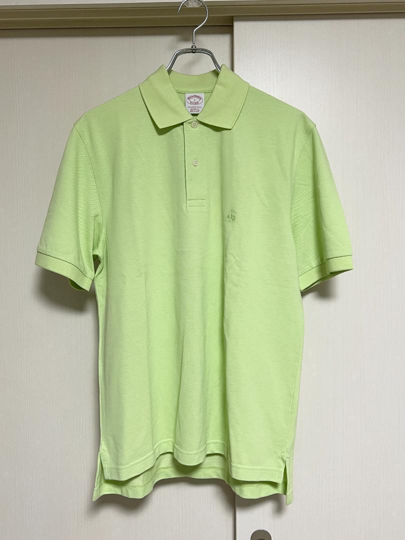 即決★B品 未使用品 Brooks Brothers★S コットン鹿子ポロシャツ ブルックスブラザーズ 黄緑 ライトグリーン拍卖