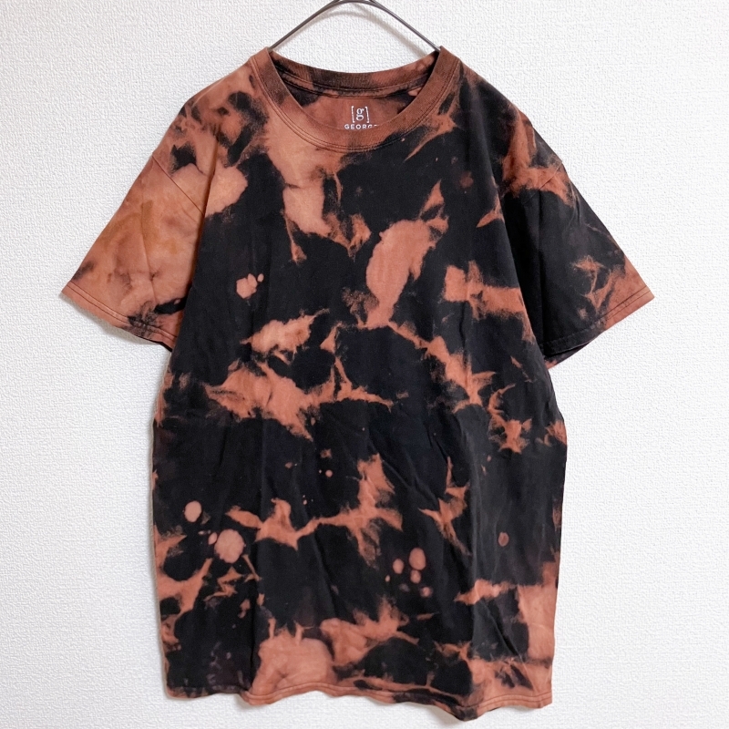 GEORGE タイダイ Tシャツ Mサイズ 総柄 ブリーチ 黒 コットン 古着拍卖