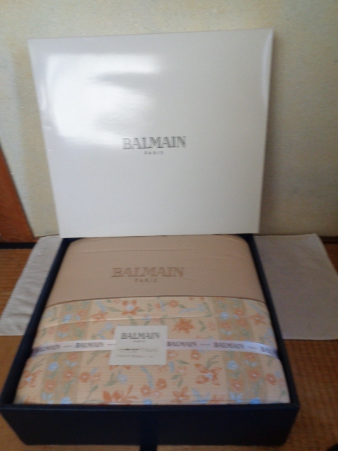 BALMAIN-バルマン/掛け布団-シルク混綿入肌布団/PARIS/140cm×190cm/日本製/箱入未使用美品-保管品/拍卖