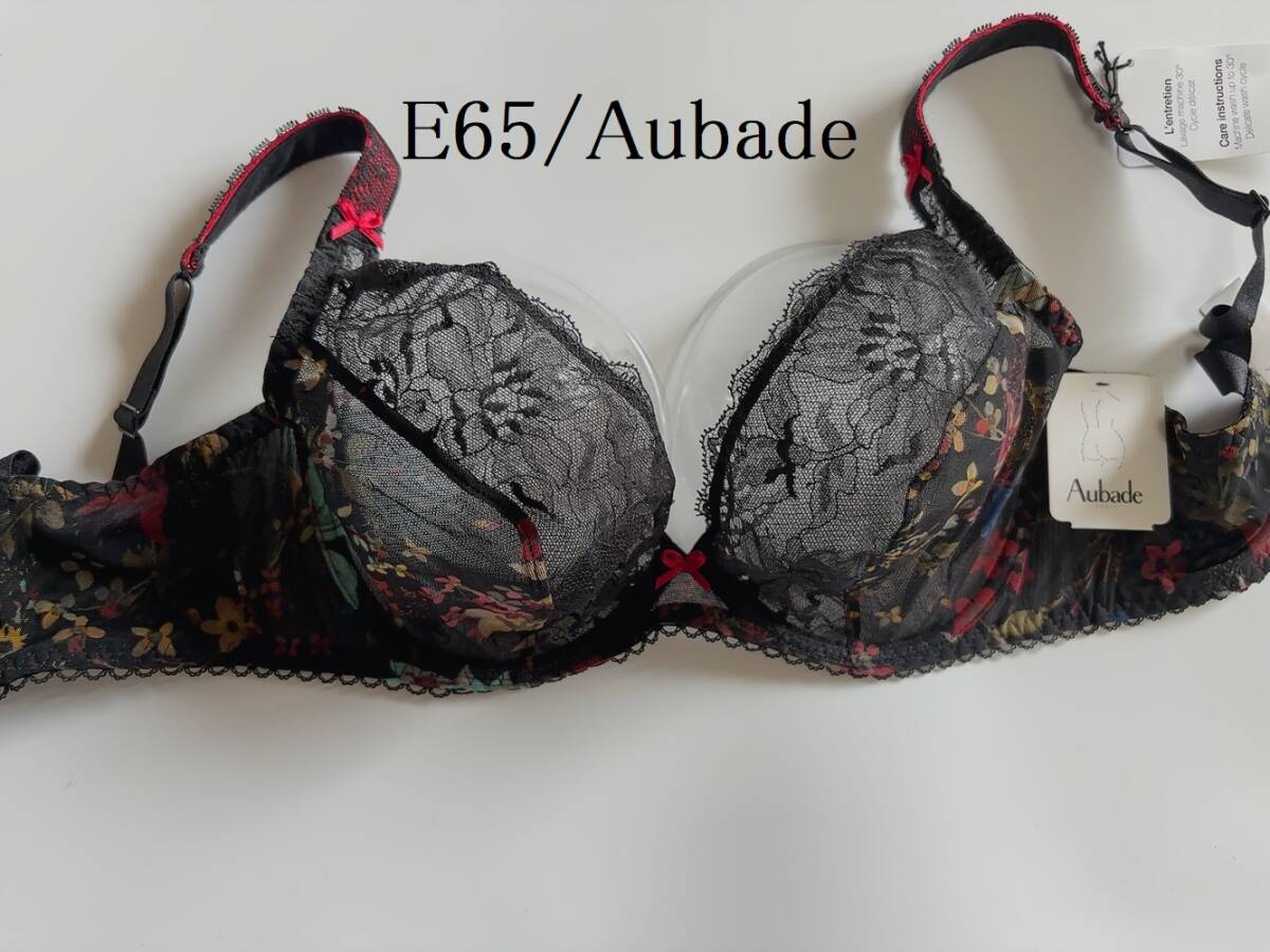 E65☆Aubade オーバドゥ トライアングルブラ フランス高級下着 黒拍卖