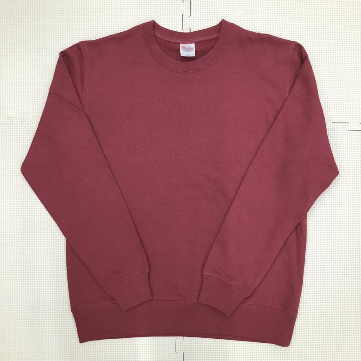 (未使用品) 長袖トレーナー サイズ L ◇Printstar◇えんじ色◇無地◇丸襟◇スウェット◇トレーニング◇運動◇男女兼用◇拍卖