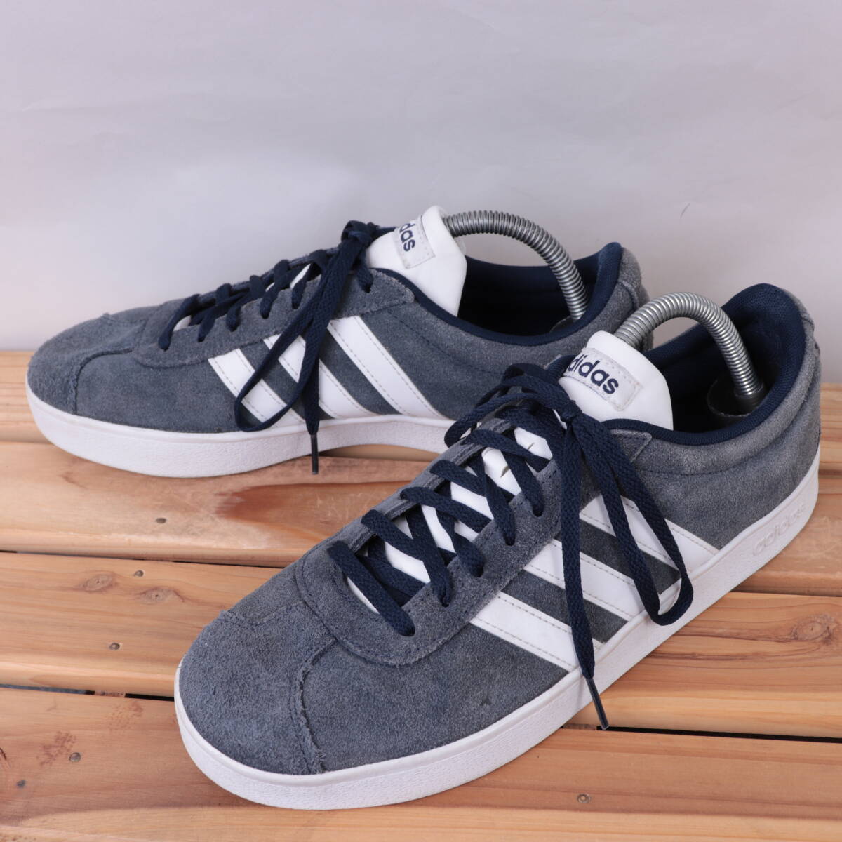 z9907 アディダス VLコート 2.0 US9 27.0cm/紺 ネイビー 白 adidas vlcourt 2.0 メンズ スニーカー 中古拍卖