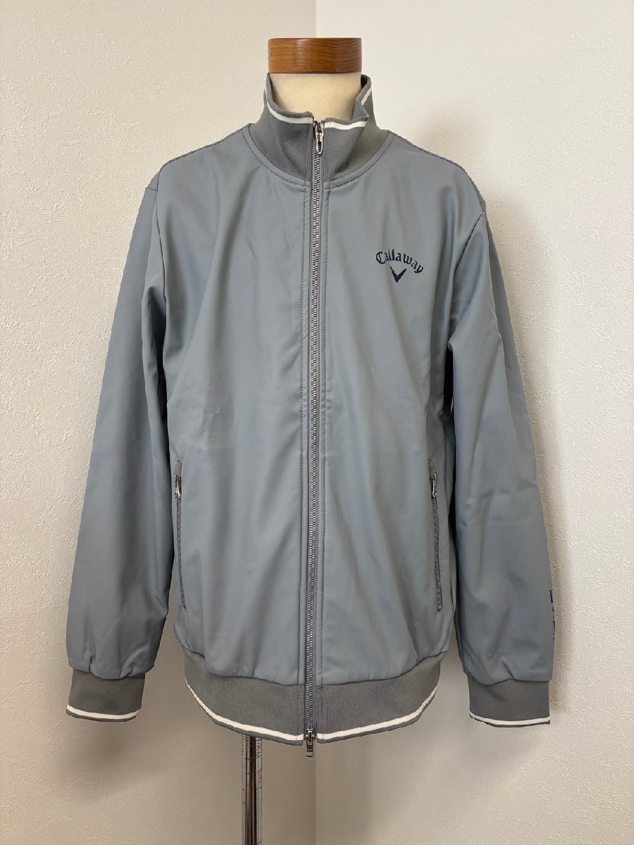 訳あり 送料無料 キャロウェイ 【 Callaway 】 メンズ ラミネート ダブルジップ ジャケット 241-9258505 L グレー【2659】拍卖