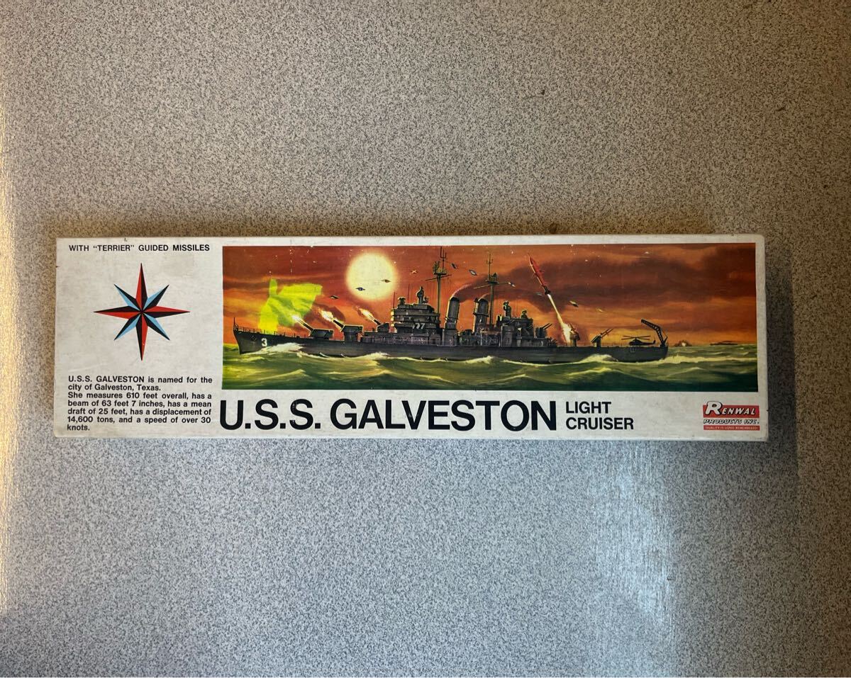 U.S.S. GALVESTONLIGHTCRUISERRENWAL 戦艦プラモデル当時物絶版拍卖