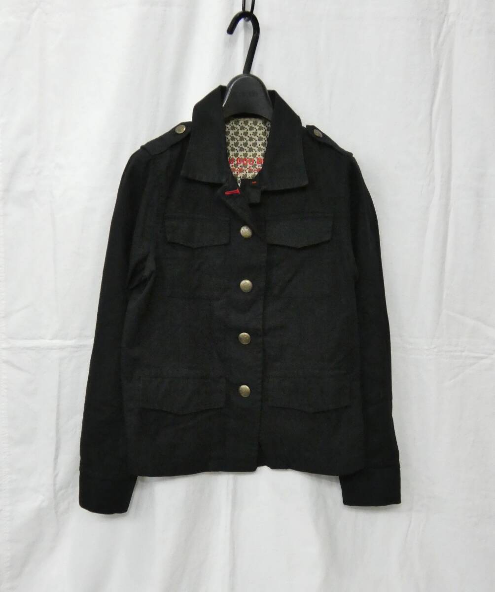 ▼POU DOU DOU/プードゥドゥ▼ミリタリー風ジャケット 春秋/M/黒拍卖