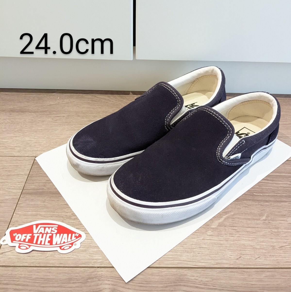 VANS US企画 スリッポン SUEDE バンズ SLIP ON ヴァンズ 靴 24cm スニーカー 天然皮革拍卖
