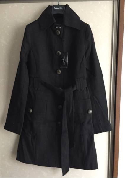 新品 タグ付き PATRIZIA PEPE トレンチ コート イタリア製 未使用 42 黒拍卖