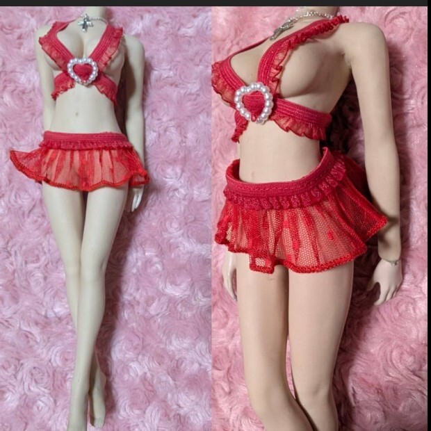1/6ドール用 TBLeague ファイセンS07 クールガール レッド 赤 フリルコスチューム拍卖