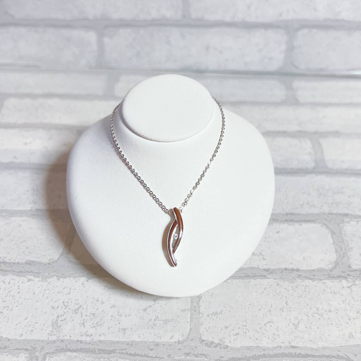 ネックレス シルバー silver ジルコニア デザイン アンティーク ヴィンテージ EL-0401拍卖