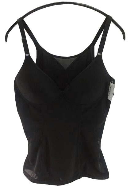 SI6136-2◇ 新品 ボディシェイパー メッシュ素材 ブラノンワイヤー 薄型パット縫込み 背部クロス縫製 D85LLサイズ 黒 ブラック 送料 350円拍卖
