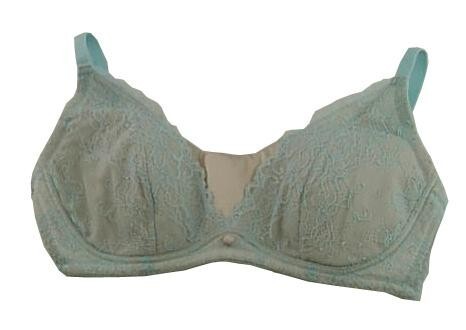 SI6271-2◇ 新品 ブラジャー ノンワイヤー フルカップ 肩紐調整可 前中心くるみボタン カップ部分サテン D85 アイスブルー 送料350円拍卖