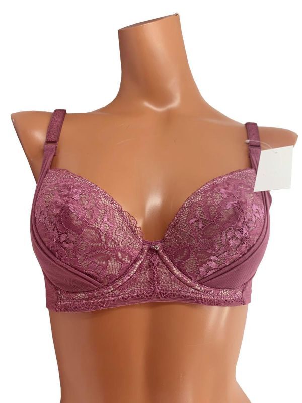 SI8382-2◆ 新品 脇スッキリ着やせレーシー ブラジャー 花柄レース サイドパネル付メッシュ 脇メッシュ ストレッチ E85 ワイン 送料 350円拍卖