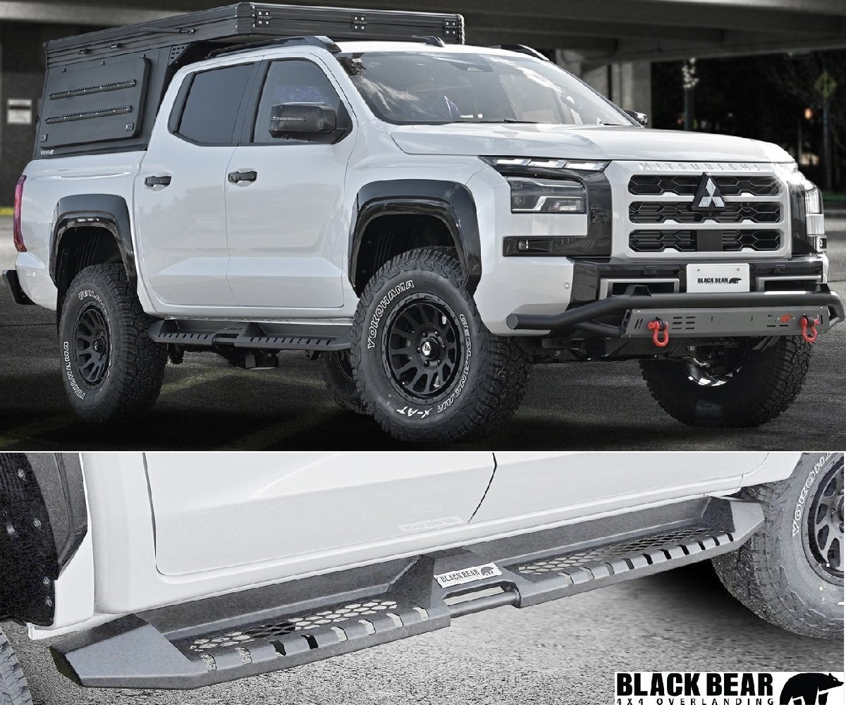 【M's】 三菱 トライトン LC2T LANBO BLACK BEAR サイドステップ 左右 ランボ エアロ パーツ 部品 外装 社外品 新型 現行 カスタム STP001拍卖