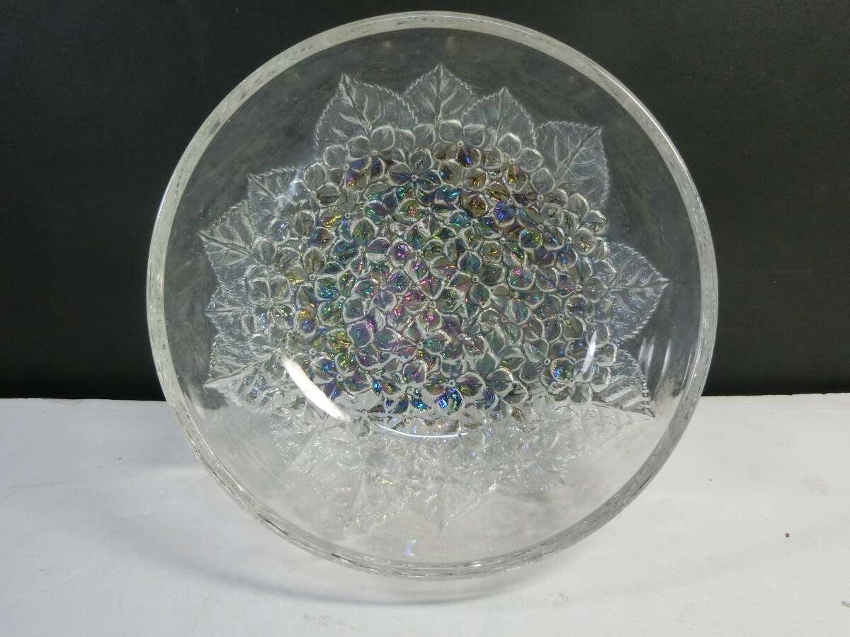 ★未使用 昭和レトロ HOYAクリスタル ガラスボウル 紫陽花カット拍卖
