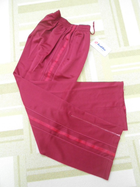 ★送料無料 レア 新品 lotto Lotto ロット スポーツ ジャージ パンツ M ワインレッド メンズ トレーニング ジム 裾ファスナー 長ズボン拍卖