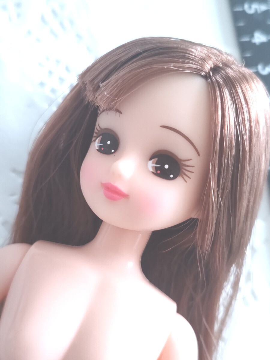 5r068 日本製 リカちゃん 人形本体 キャッスル ピンク チーク 茶色の瞳 ロングヘア 斜め前髪拍卖