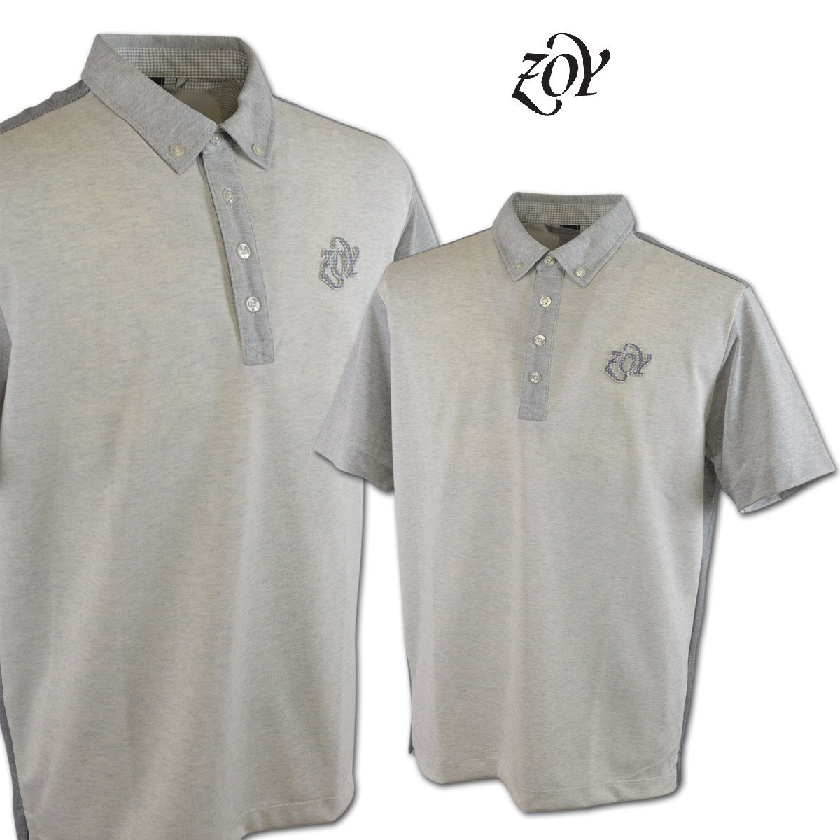 30%OFF【ZOYゾーイ】メンズ 半袖ポロシャツ LL(3) グレー 071452007-02 ゴルフ カジュアル おしゃれ かっこいい 上質素材 @拍卖