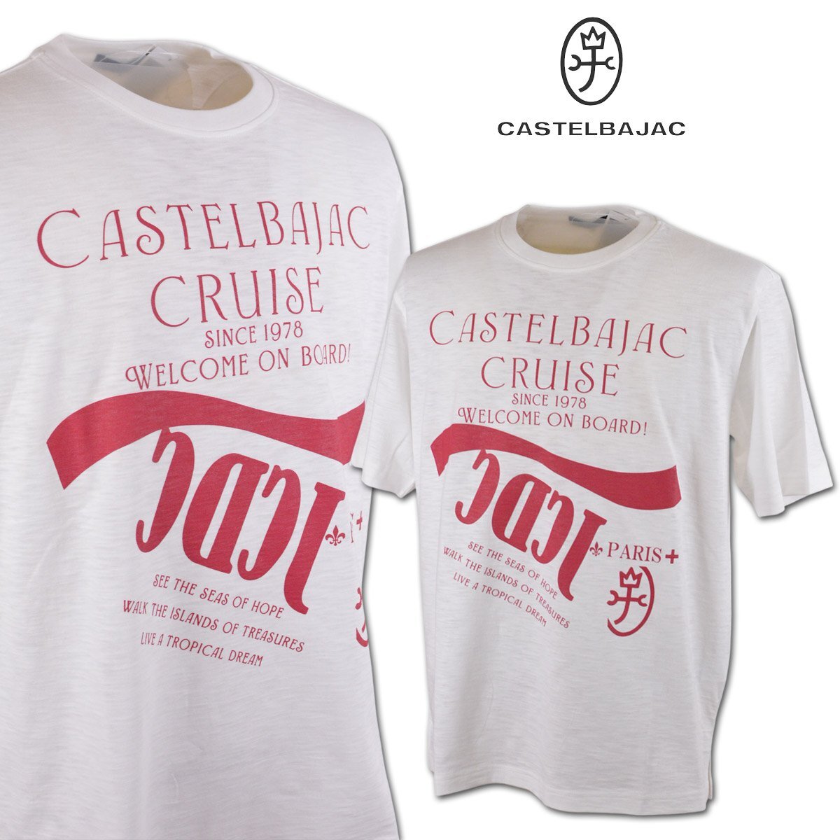 30%OFF【カステルバジャック】メンズ 半袖Tシャツ LL(50) 白 7215272112-01 CASTELBAJAC カジュアル 大きいサイズ おしゃれ @拍卖