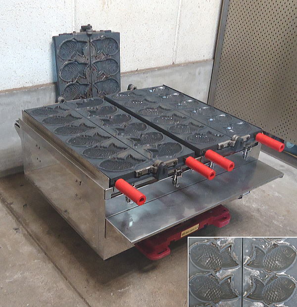 ★中古 業務用 EISHIN エイシン 万能焼物器 3相200V 電気たい焼き機 12匹 2連式 BN-2A型 作動良好 現状品 傷汚有 厨房用品 店舗用品拍卖