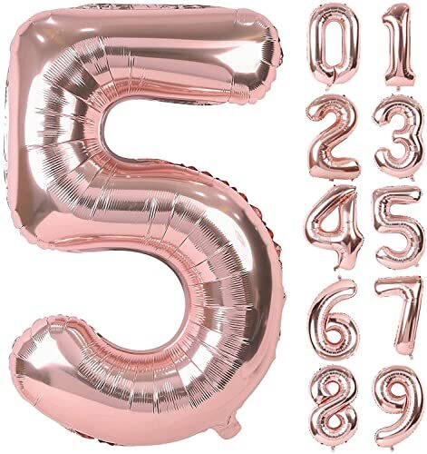 数字 バルーン 40インチ 大きい バースデーバルーン数字5 ナンバーバルーン 誕生日 風船 バースデー 飾り アルミ風拍卖