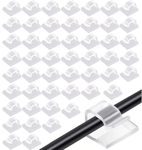 Neyiemケーブルクリップ ケーブルスタンド テーブル収納 車用 配線 電線クリップ 配線隠し 強力な両面テープ (透拍卖