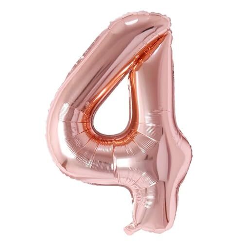 Vthoviwa 32インチ バルーンアルミ4 ヘリウム風船 数字バルーン4ローズゴールド 0123456789 誕生日拍卖
